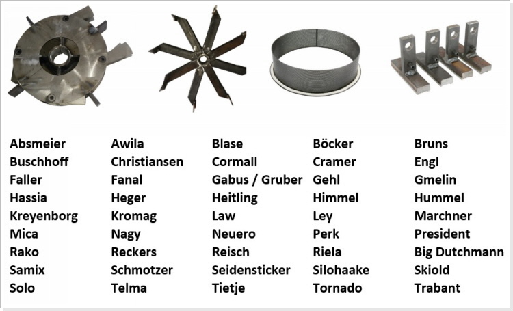 Ersatzteile für Hammermühlen passend für alle gängigen Hersteller