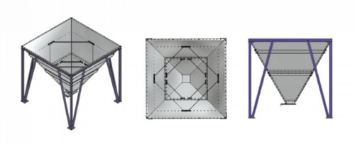 Rechtecklagersilos - Vierecksilos - Trichterunterbau 60° Rechtecklagersilos - Vierecksilos - Trichterunterbau 60°