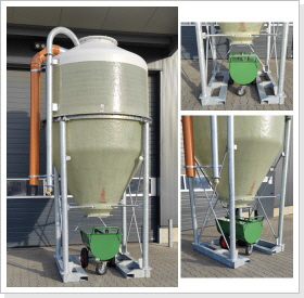 Mobiles Au&szlig;ensilo - mobiles Kraftfuttersilo - mobiles GFK-Silo Typ KPS