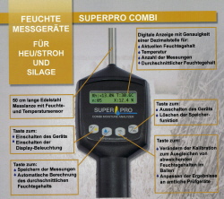 Feuchtemessgerät für Heu und Stroh - Feuchtemesser für Heu und Stroh SuperPro Combi