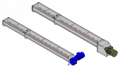 Trogschnecken mit Schneckengetriebe und Direktantrieb