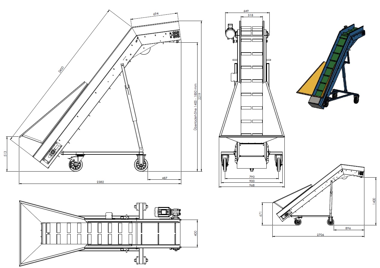 mobiles F&ouml;rderband - mobilen Stollenband