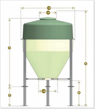 GFK-Kleinsilo - GFK - Kompaktsilo - Polyesterau&szlig;ensilo