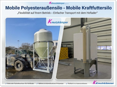 Mobiles Polyesterau&szlig;ensilo - Mobiles Kraftfuttersilo