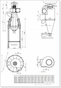 Vorreiniger mit Gebläse und Zyklon GVR - Maßblatt